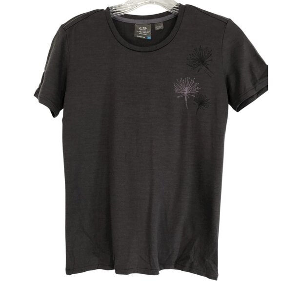 Icebreaker Superfine 190 Pure Merino Wool Shirt Womens Size XS Brown Floral - Picture 1 of 8